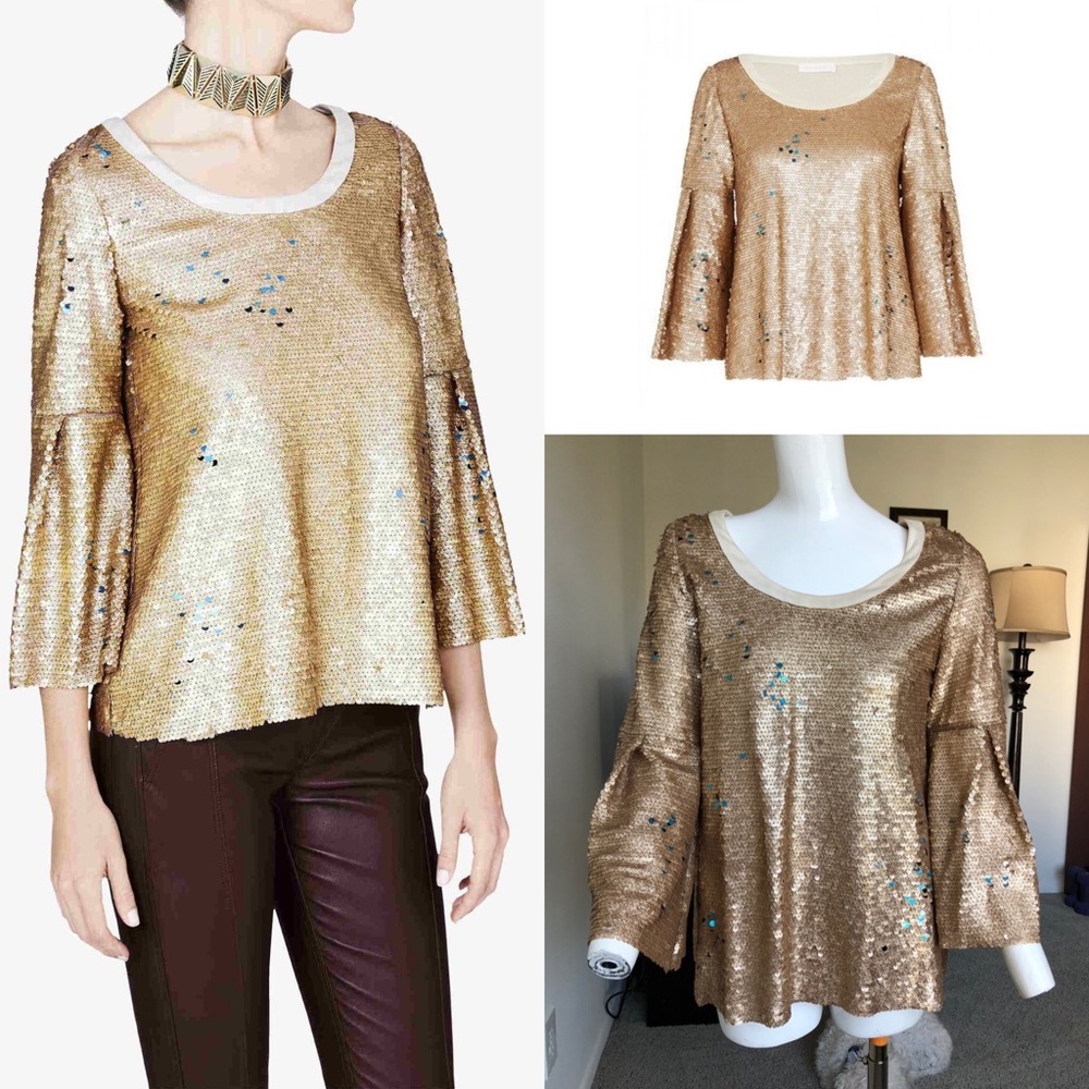 sass & bide Crossing the Cosmos Sequinned Top